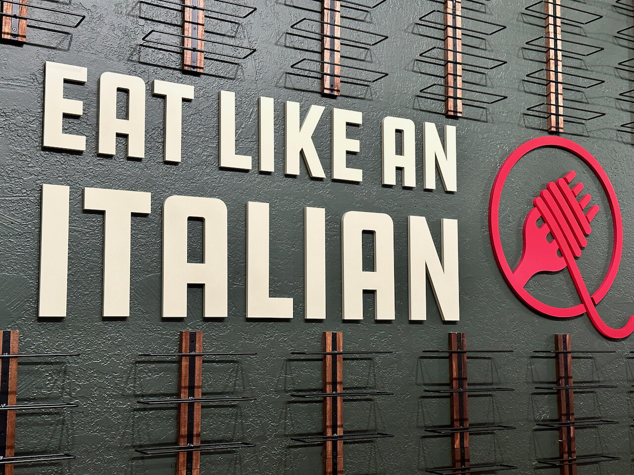Due Cucina interior signage - Eat Like an Italian