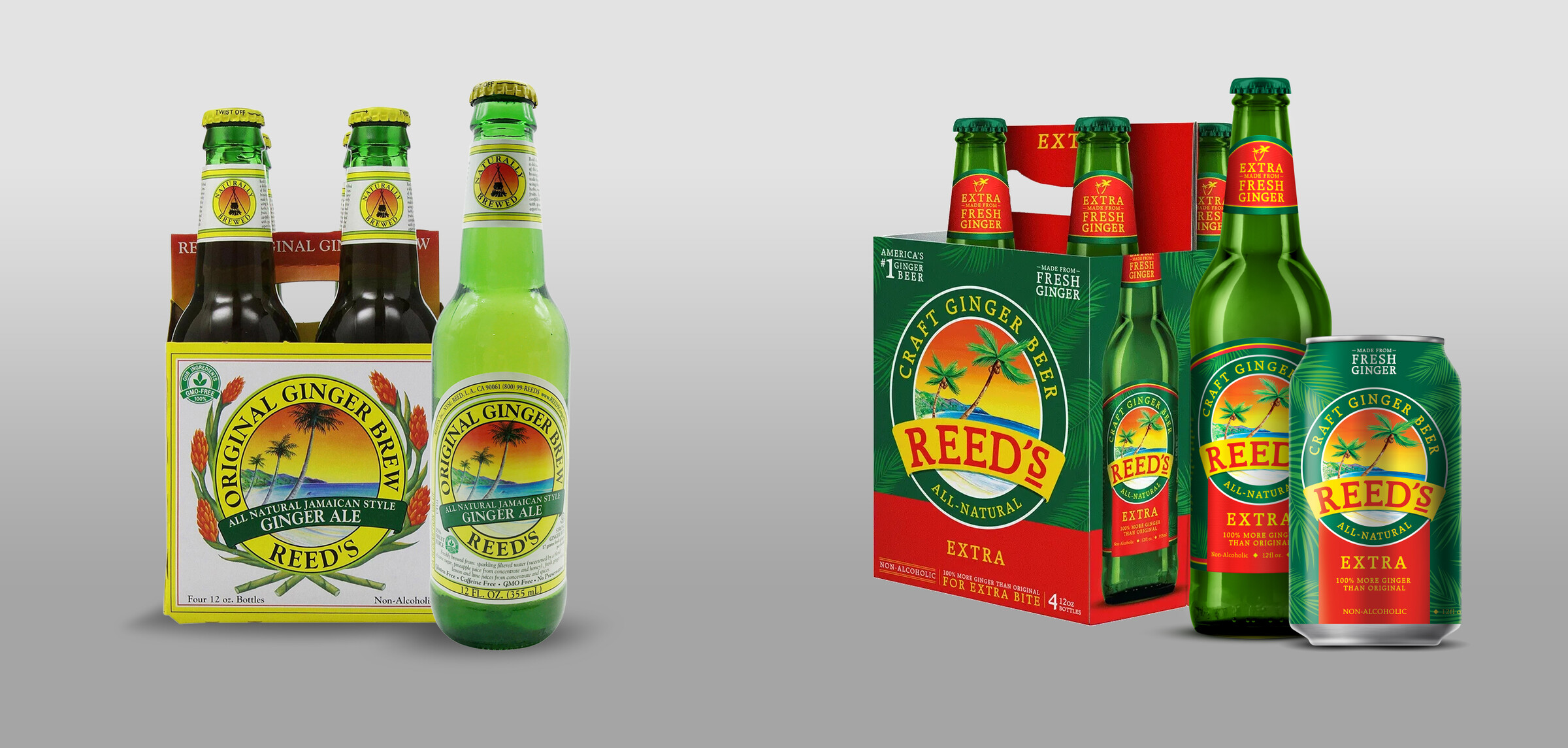 Reed's bottles - before and after redesign