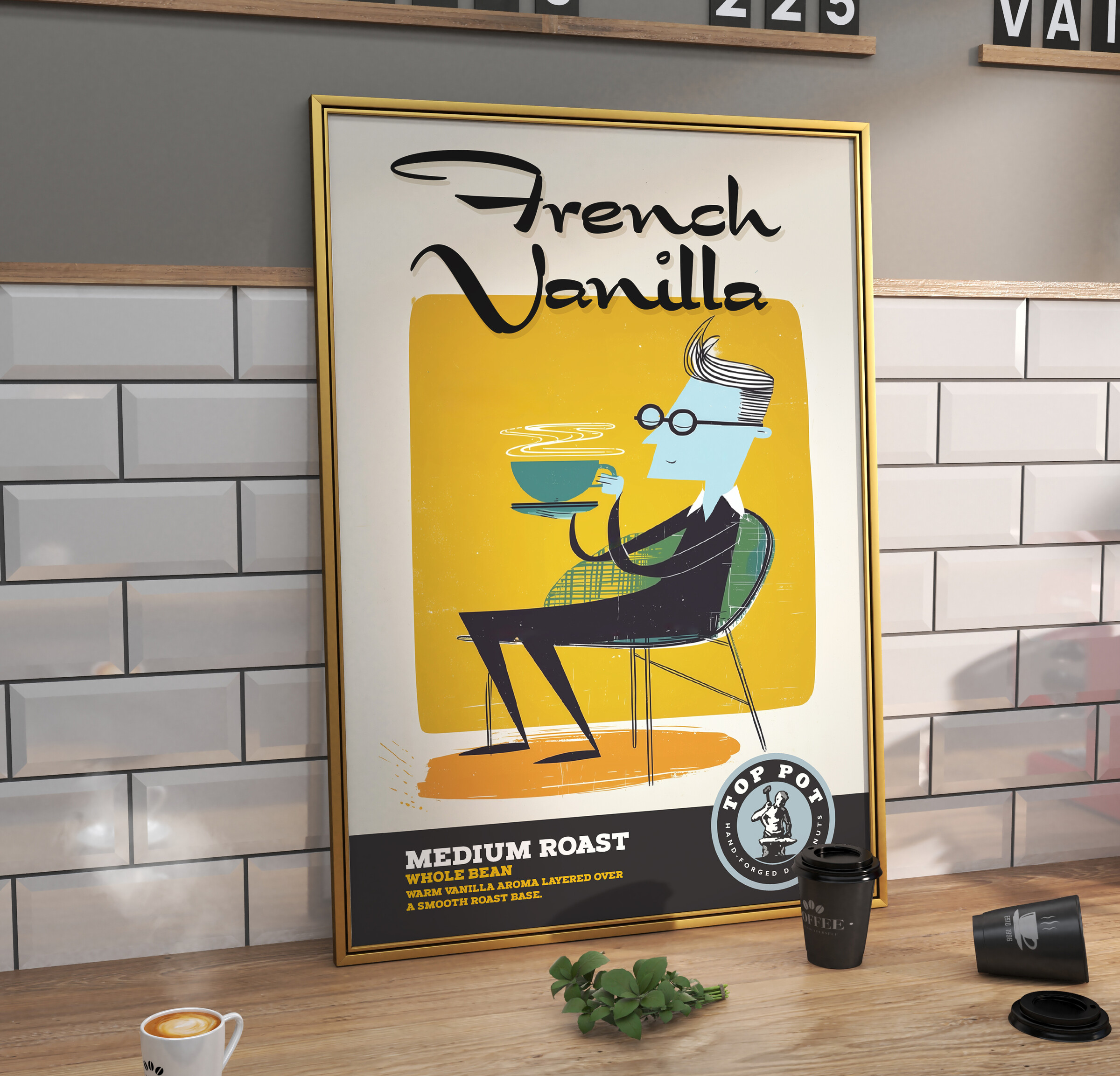 Top Pot French Vanilla poster mockup
