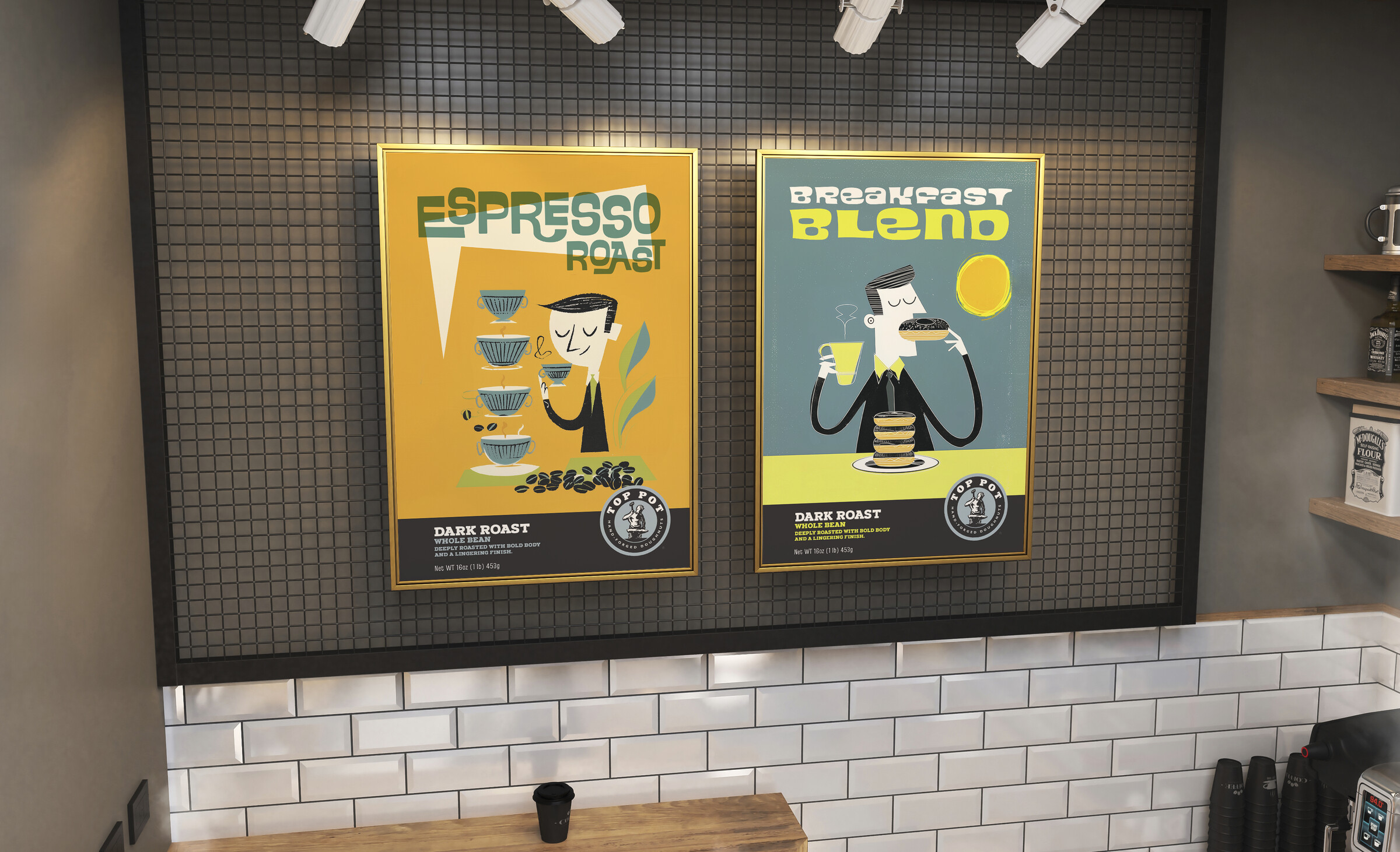 Top Pot espresso and breakfast posters